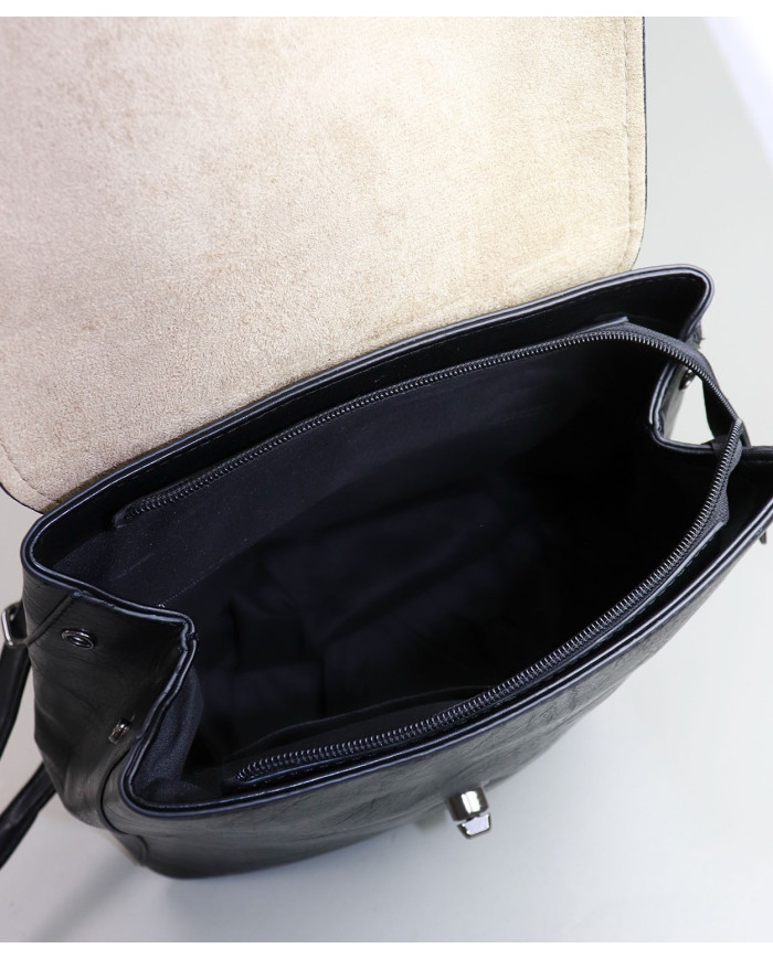 Mochila Preto de Senhora com Padrão Zebra