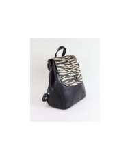 Damas Black Backpack con patrón de Zebra