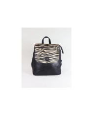Damas Black Backpack con patrón de Zebra