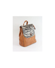 Damas Camel Mochila con Zebra Pattern