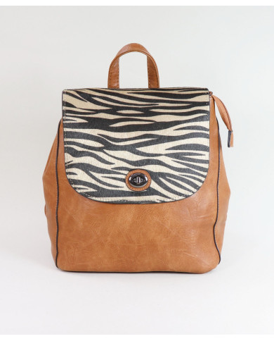 Mochila Camel de Senhora com Padrão Zebra