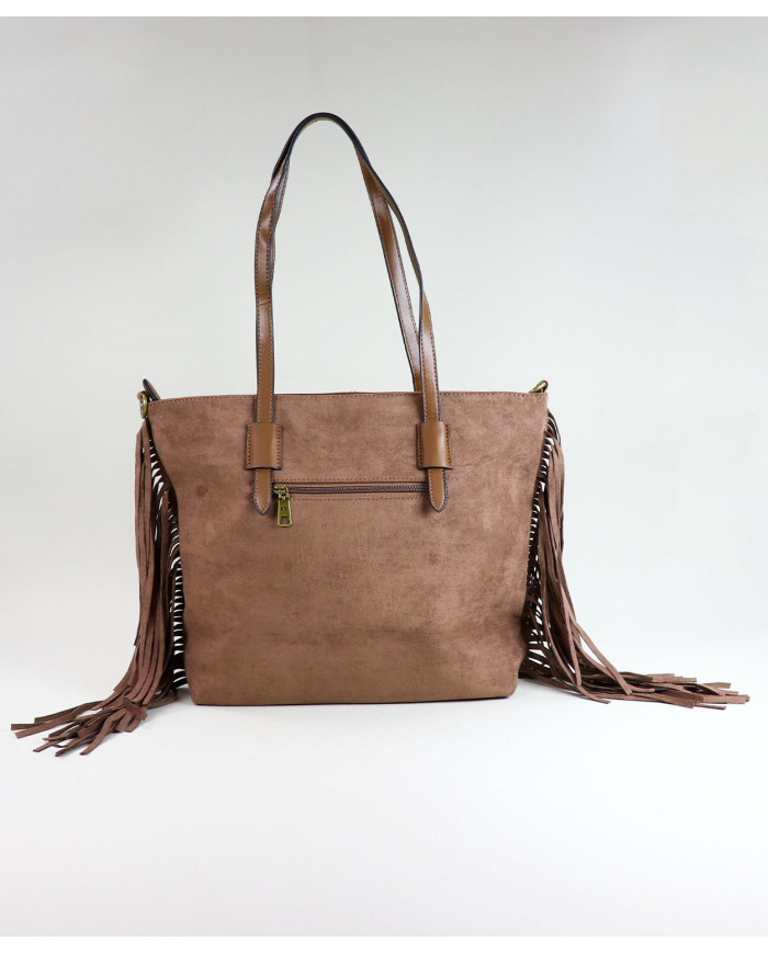 Brown Suitcase with Lady's Franjas