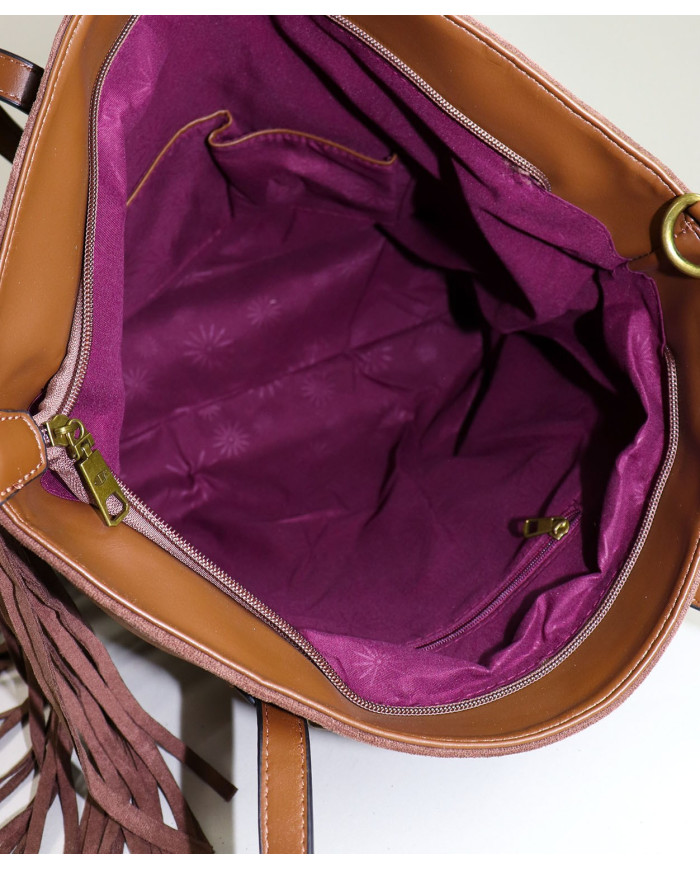 Brown Suitcase with Lady's Franjas