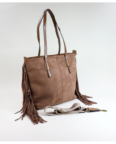 Brown Suitcase with Lady's Franjas