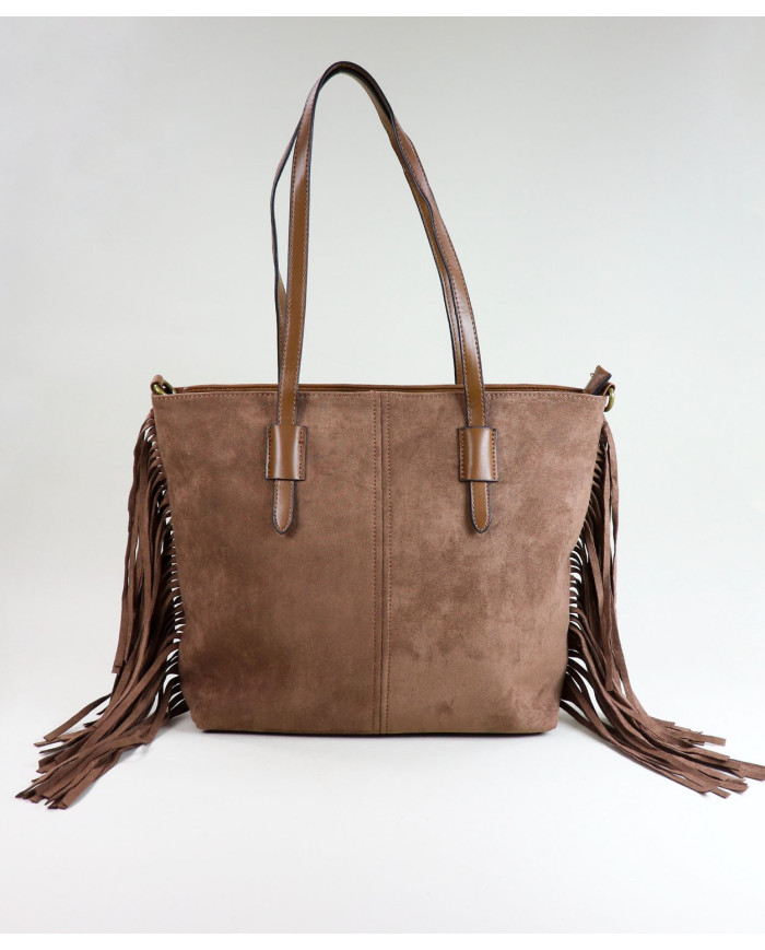 Brown Suitcase with Lady's Franjas