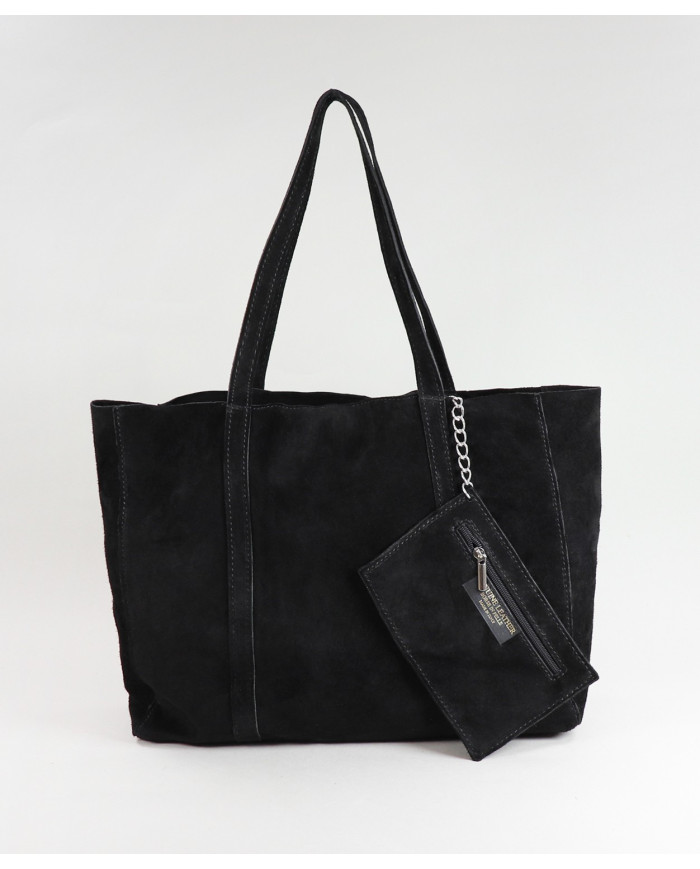 Shopper Negro bolso de la dama de cuero