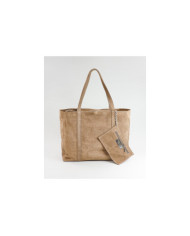 Mala Shopper Taupe de Senhora de Pele