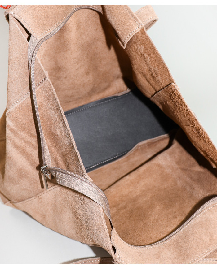 Mala Shopper Taupe de Senhora de Pele