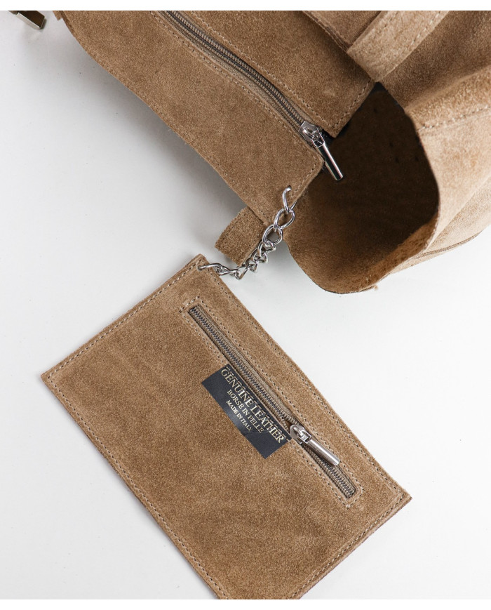 Mala Shopper Taupe de Senhora de Pele