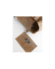 Mala Shopper Taupe de Senhora de Pele