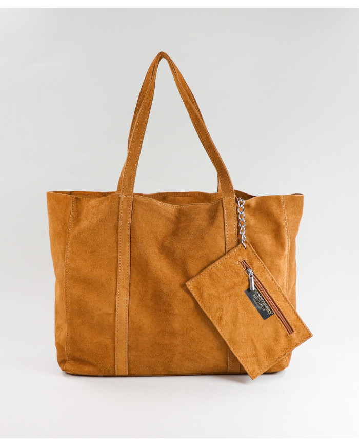 Mala Shopper Camel de Senhora de Pele