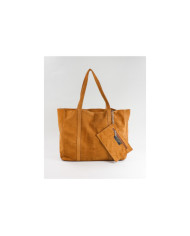 Mala Shopper Camel de Senhora de Pele