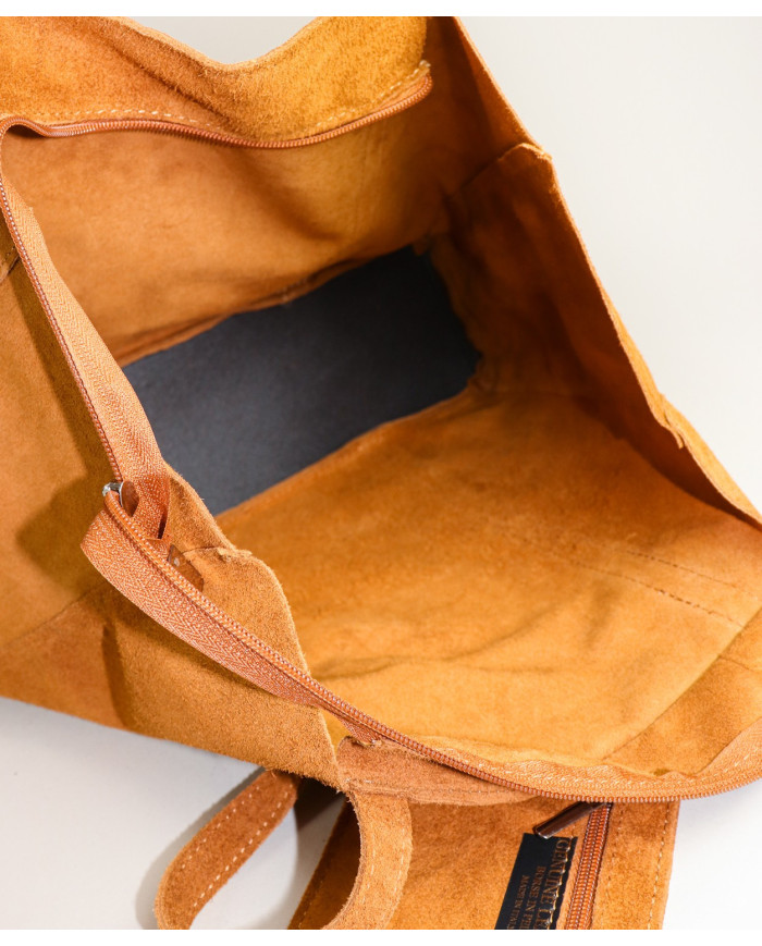 Mala Shopper Camel de Senhora de Pele