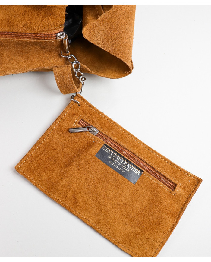 Mala Shopper Camel de Senhora de Pele