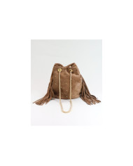 Mala Taupe com Corrente Dourada de Senhora