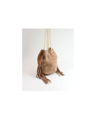 Mala Taupe com Corrente Dourada de Senhora