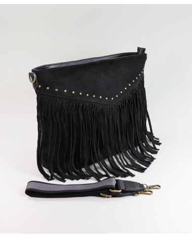 Mala de Senhora em Preto com Franjas