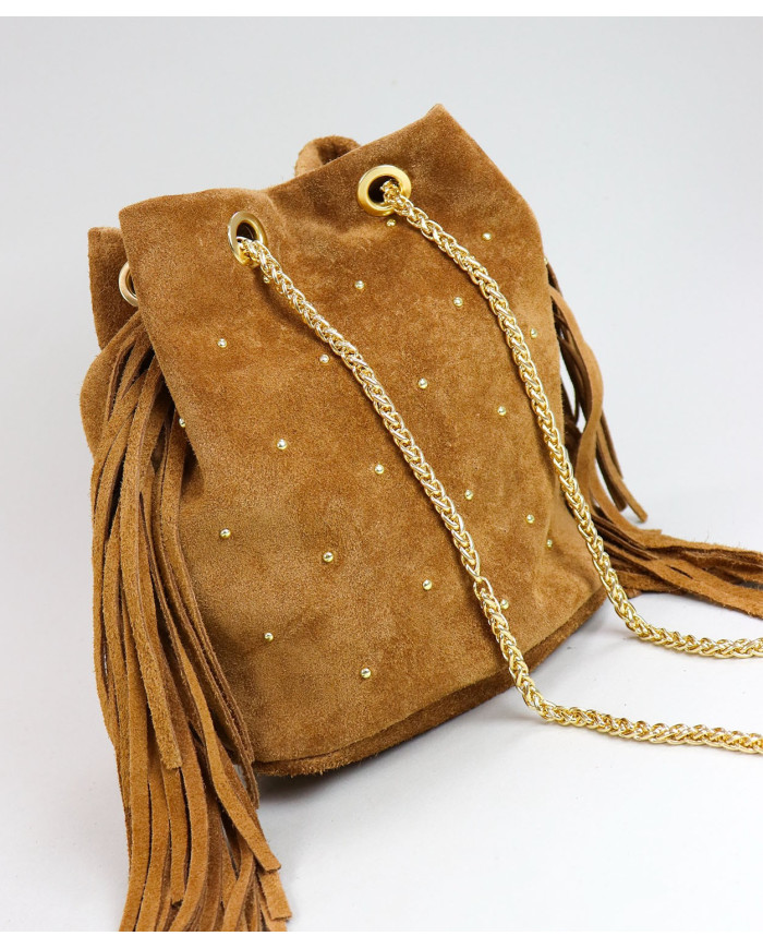 Mala Camel com Corrente Dourada de Senhora