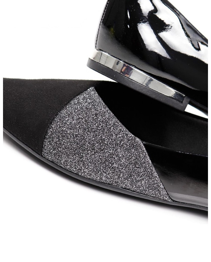 Sapatos de Senhora Ortopédico Baixo Pretos com Glitter Piccadilly