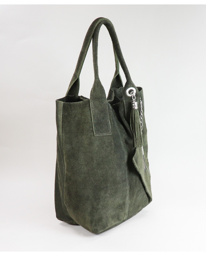 Bolsa en piel verde para la señora