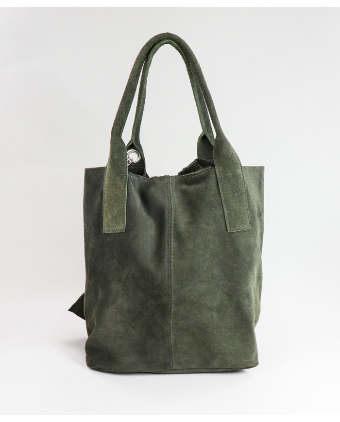 Bolsa en piel verde para la señora