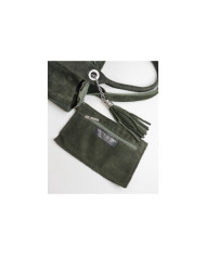 Bolsa en piel verde para la señora