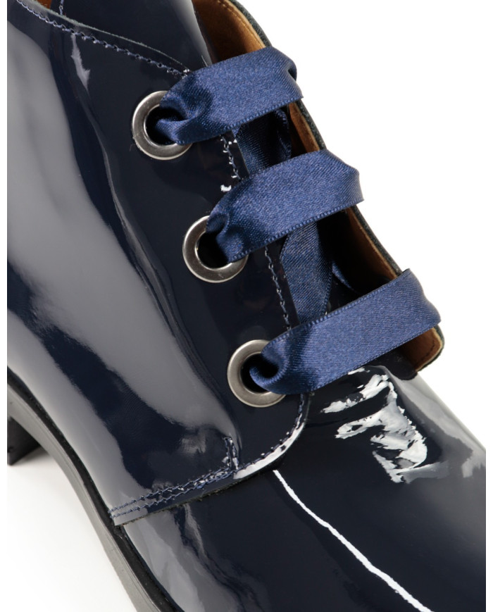 Botas Azul Envernizadas Femininas Ginova