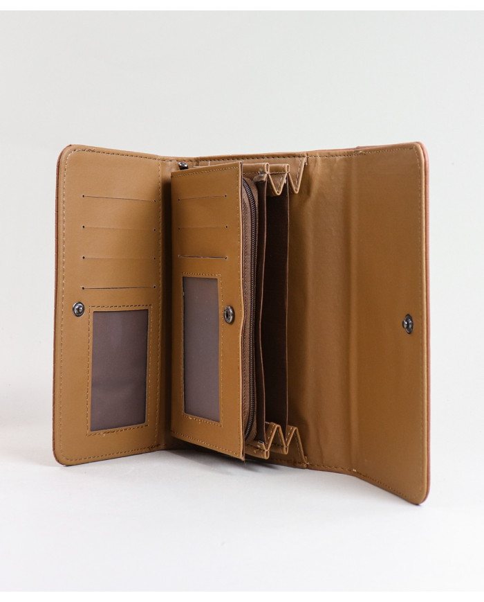 Lady Camel Wallet with Texture