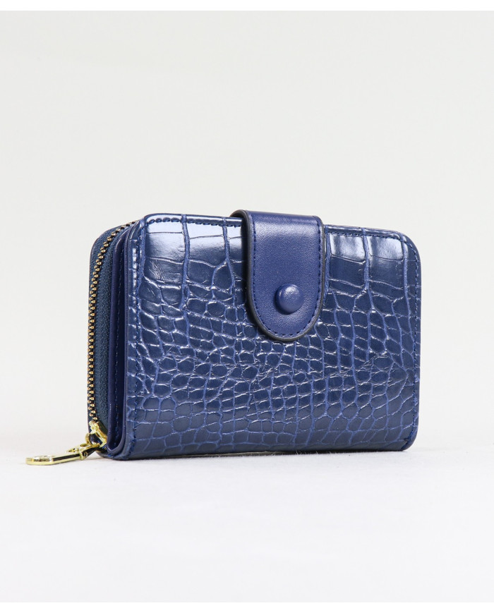 Blue Lady Wallet with Seams