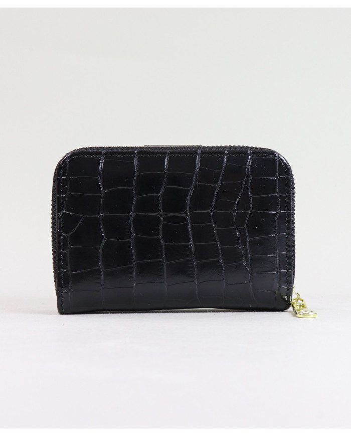 Cartera negra de mujeres con costuras