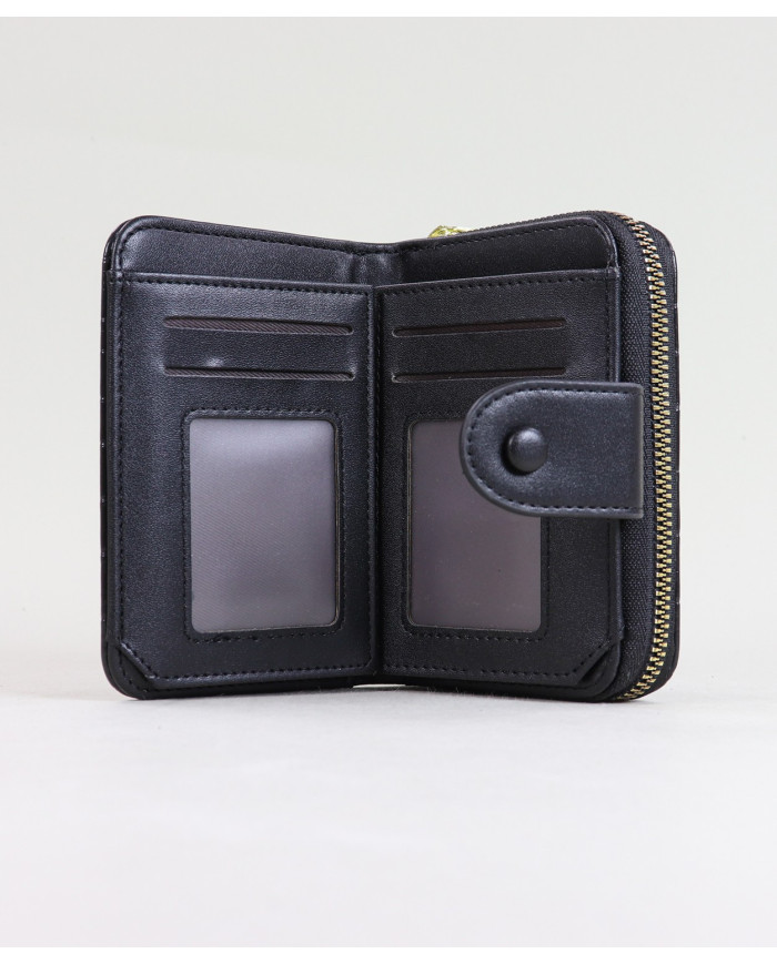 Women's Black Wallet with Seams