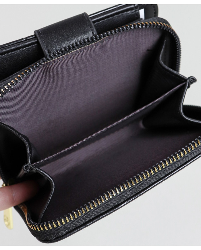 Women's Black Wallet with Seams