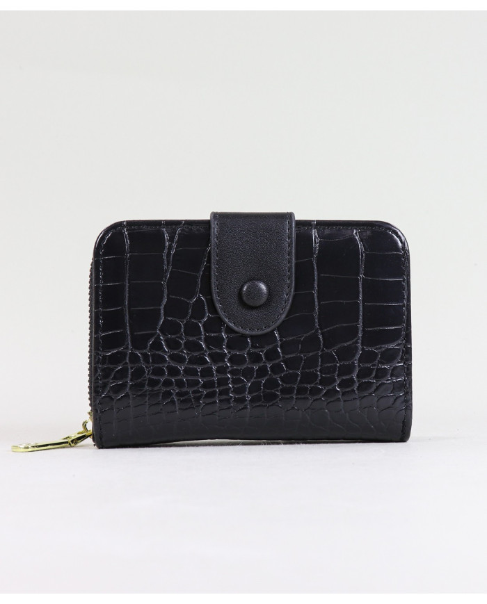 Cartera negra de mujeres con costuras