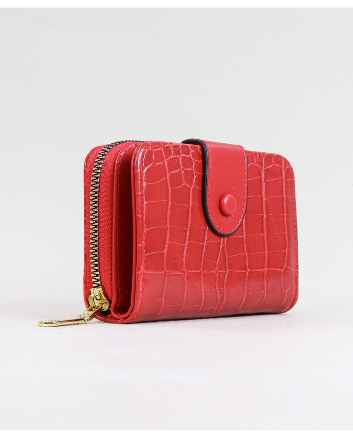 Ladies Red Wallet with Seams