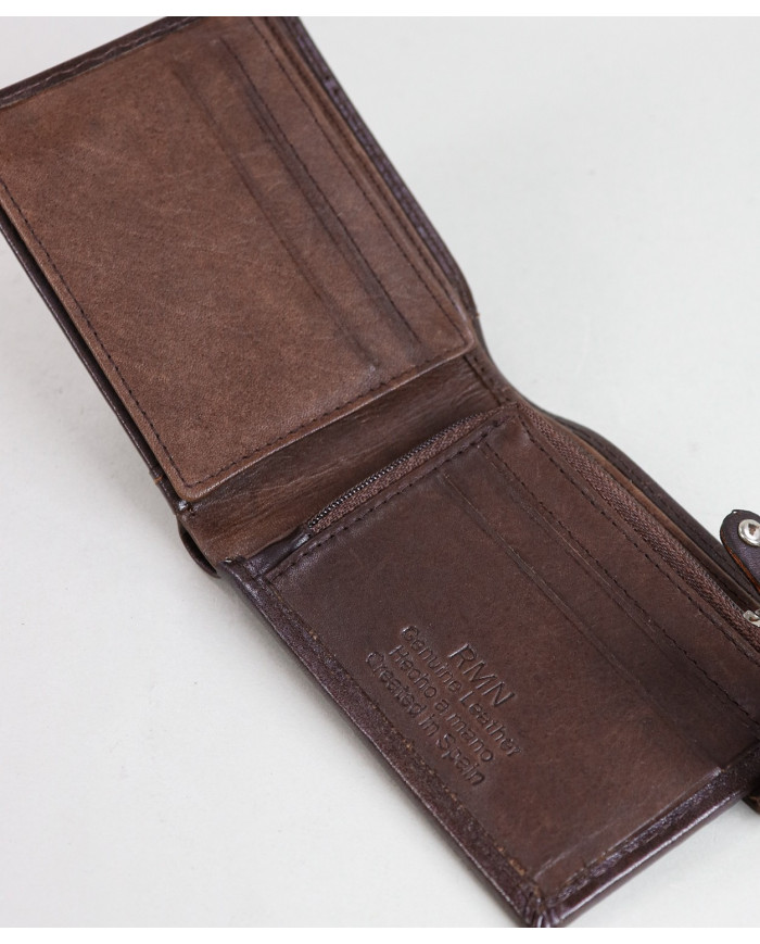 Cartera de hombres en piel con bolsa