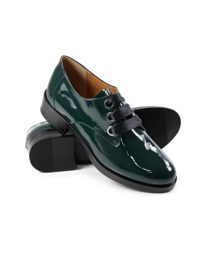 Women's Patent Green Shoes Ginova