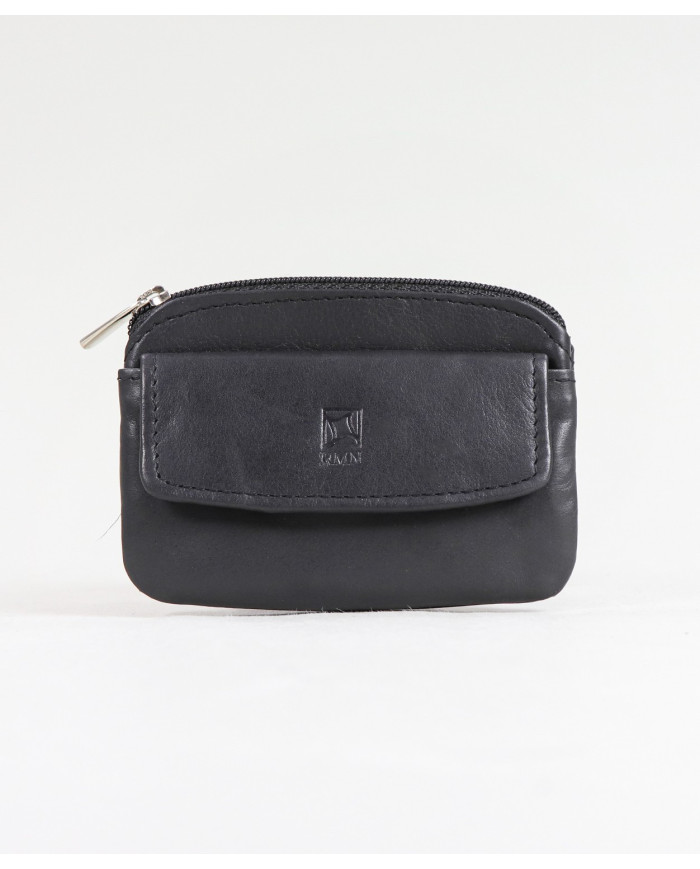 Cartera de cuero con puerta de llaves