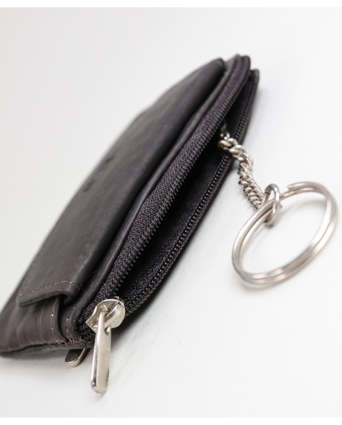 Cartera de cuero con puerta de llaves