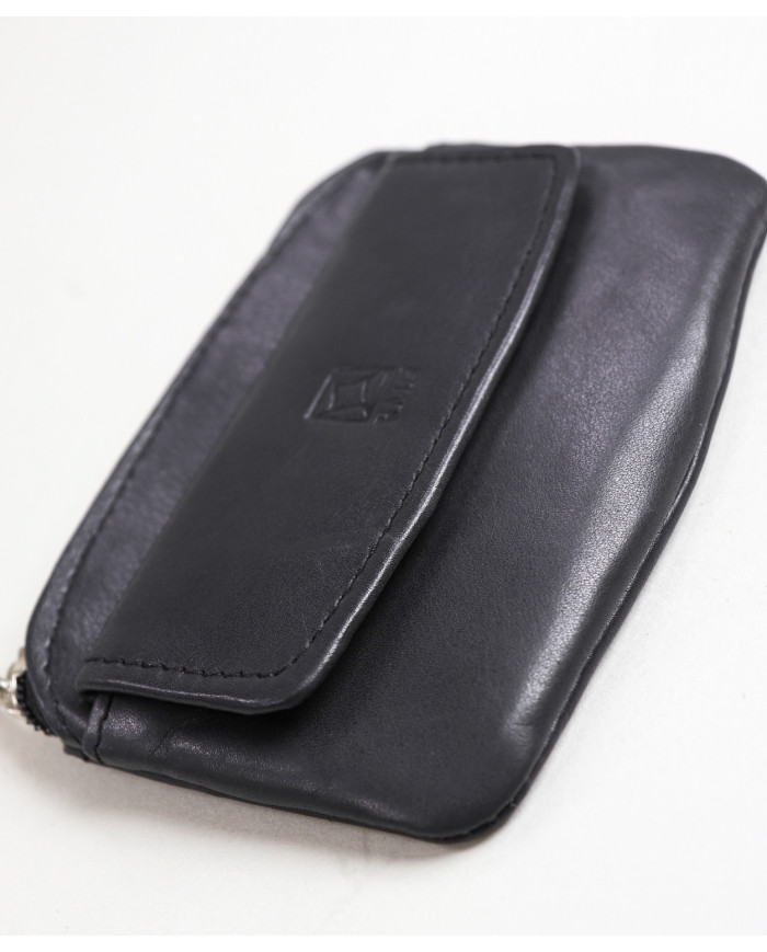 Cartera de cuero con puerta de llaves