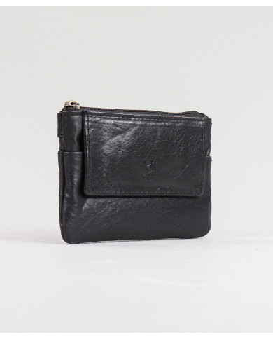 Cartera de cuero con puerta de llaves