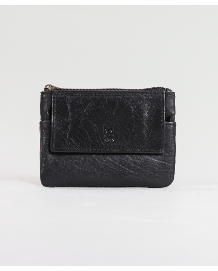 Cartera de cuero con puerta de llaves