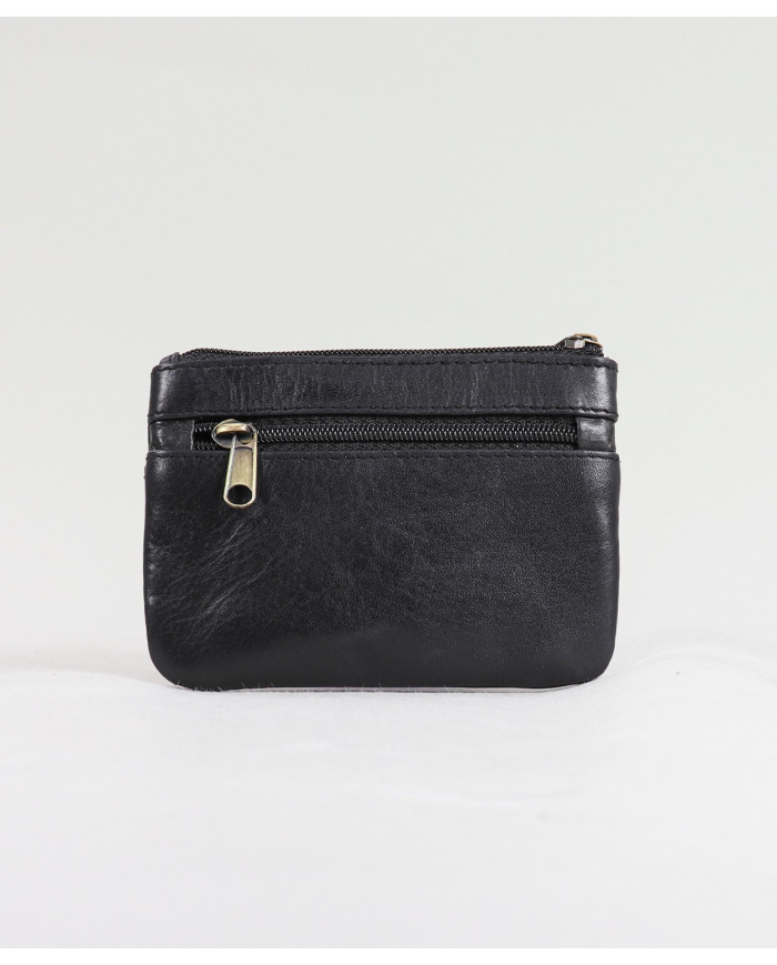 Cartera de cuero con puerta de llaves