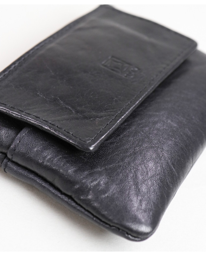 Cartera de cuero con puerta de llaves