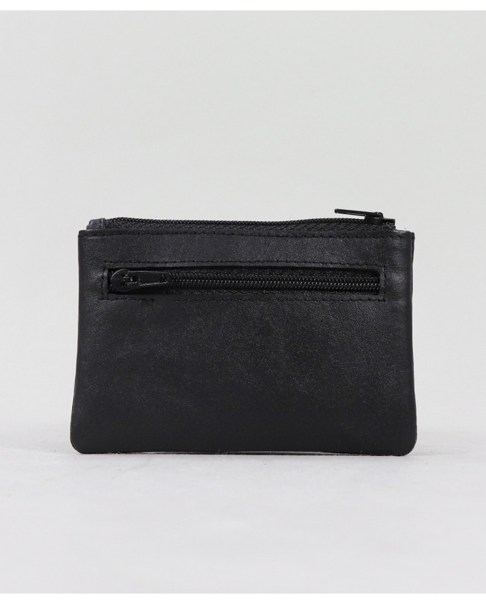 Cartera de cuero con puerta de llaves