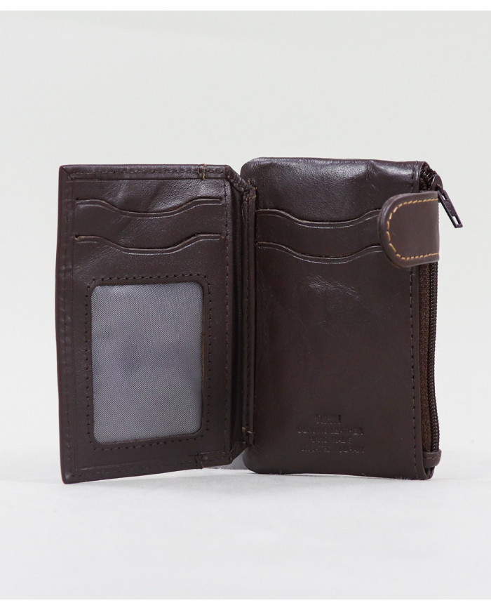 Cartera de cuero con puerta de llaves