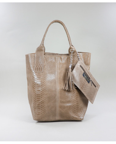 Mala in Pele Taupe for Lady