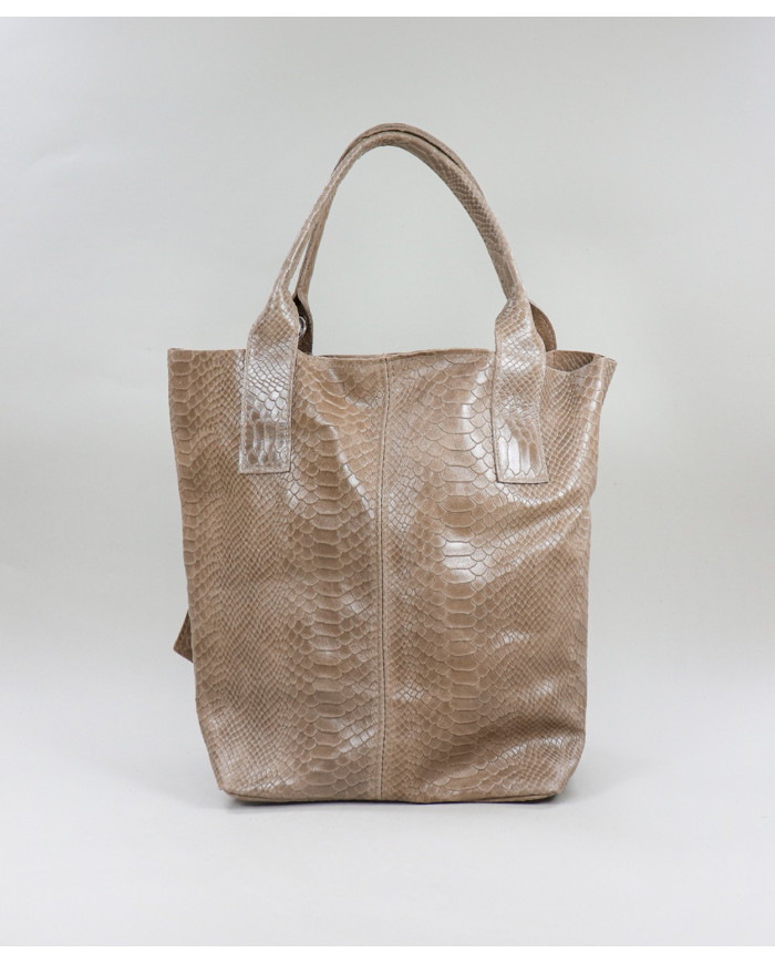 Mala em Pele Taupe para Senhora