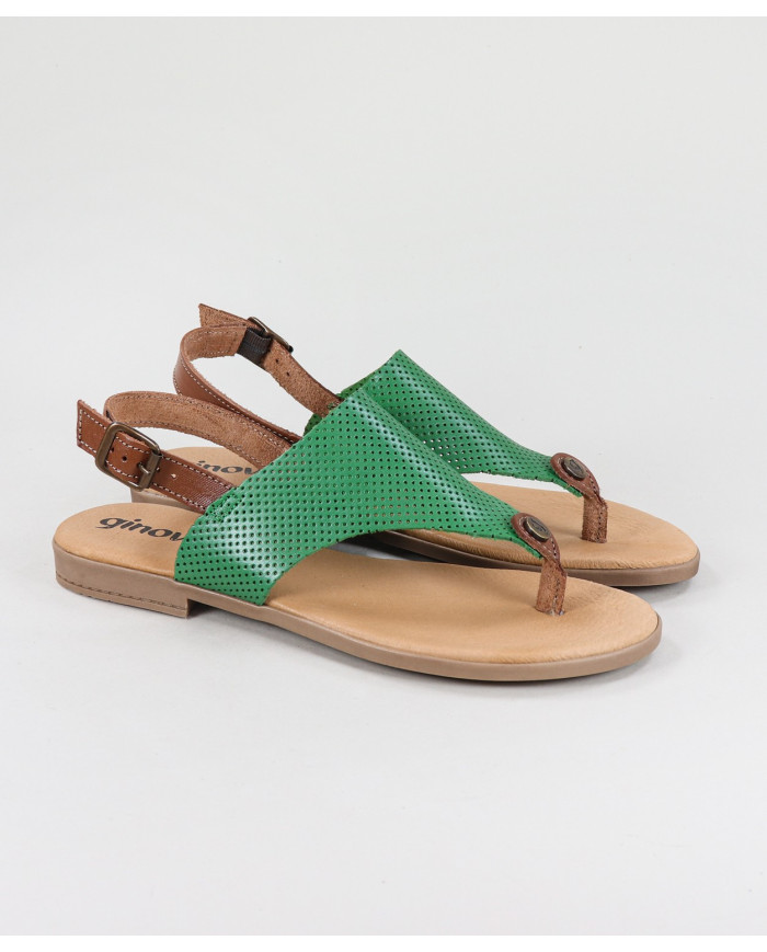 Lady Ginova Sandals with Triangular Strip Perforated