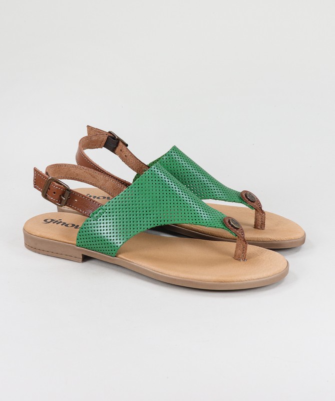 Ginova Lady Sandals with Perforated Triangular Strap
