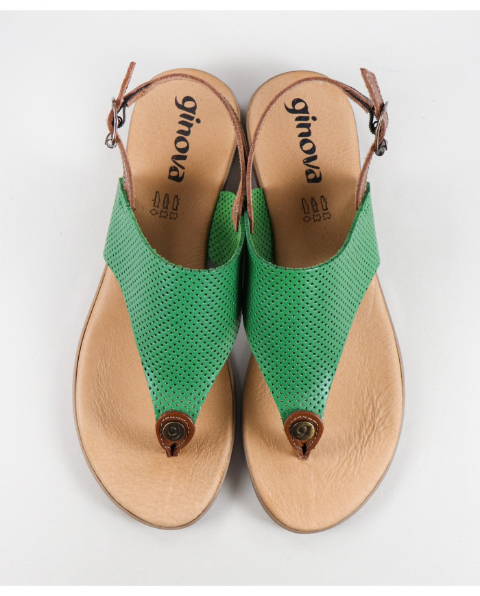 Sandalias de Mujer Ginova con Tira Triangular Perforada